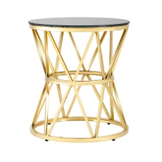 Журнальный стол Stool Group Вива D50 черное стекло/сталь золото УТ000004640