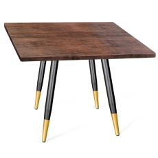 Кухонный стол Sheffilton SHT-TU14/МДФ 80/80 палисандр/чёрный муар/золото 5742286402