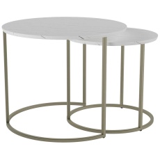 Комплект журнальных столов Калифорния Лесли белый мрамор/титан 9892332102
