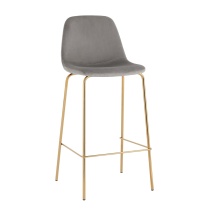 Барный стул Stool Group Валенсия SN велюр серый золотые ножки OS-001B HLR-18 gl