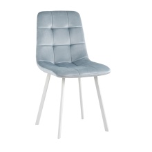 Кухонный стул Stool Group Chilly велюр серо-голубой (ножки белые) OS-2011 HLR-17 wl