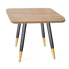 Кухонный стол Sheffilton SHT-ТU14/ЛДСП 60/60 дуб сонома/чёрный муар/золото 3769213803