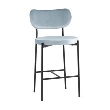 Полубарный стул Stool Group Барбара велюр серо-голубой BARBARA CC HLR-57