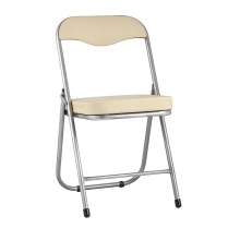 Складной стул Stool Group ДЖОН каркас металлик обивка экокожа кремовая RS04K-906-05