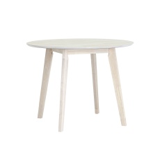 Кухонный стол Stool Group Gerda D100 массив гевеи, беленый дуб УТ000004682