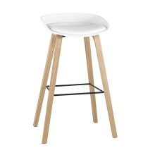 Барный стул Stool Group LIBRA белый с ПУ подушкой деревян. ножки 8319B WHITE