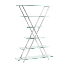 Стеллаж Stool Group Гейт прозрачное стекло сталь серебро EDCS-006