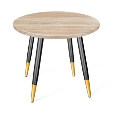 Кухонный стол Sheffilton SHT-TU14/МДФ 80 дуб сонома светлый/чёрный муар/золото 6328796102