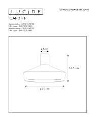 Потолочный светильник Lucide Cardiff 30187/40/33 1