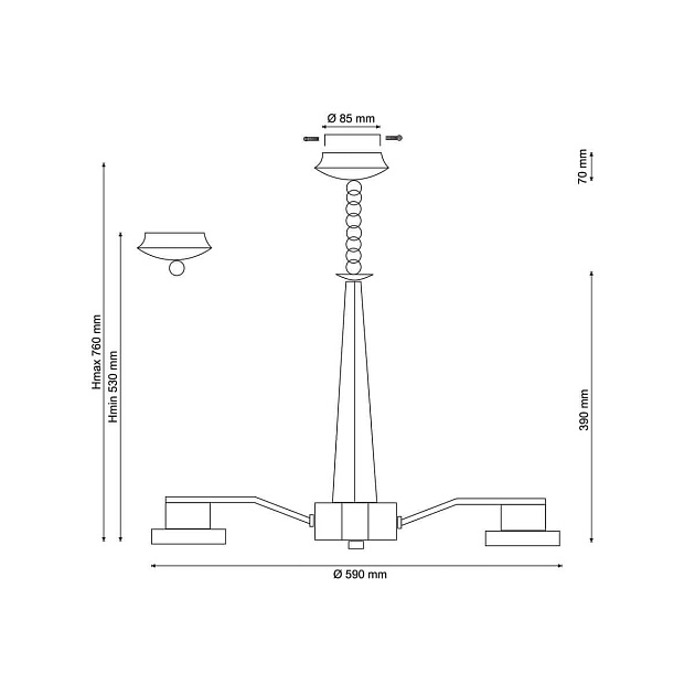 Подвесная люстра Lucia Tucci Natura 070.6 LED Фото № 2