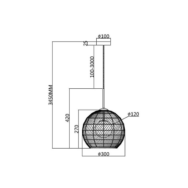Подвесной светильник Maytoni Cane MOD204PL-01B1 Фото № 4