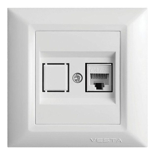 Розетка LAN Vesta-Electric Roma белый FRZCW010101BEL Фото № 