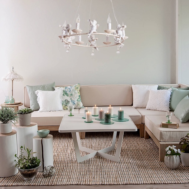 Подвесная люстра Arte Lamp Amur A1133SP-6WG изображение 8 Подвесная люстра Arte Lamp Amur A1133SP-6WG Фото № 8