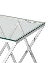Журнальный стол Stool Group Инсигния 55*55 прозрачное стекло/сталь серебро УТ000001506 1
