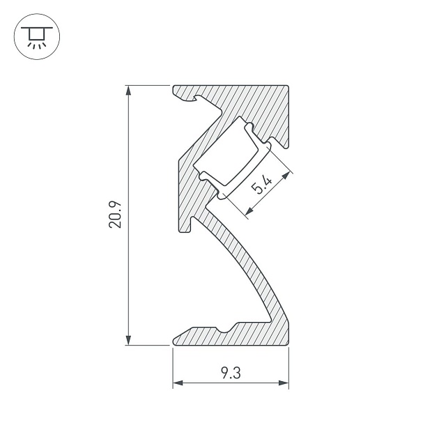 Профиль Arlight SL-Bevel-W21-2000 Anod 043687 Фото № 2