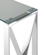 Консоль Stool Group КРОСС 115х30 прозрачное стекло сталь серебро ECST-008 3