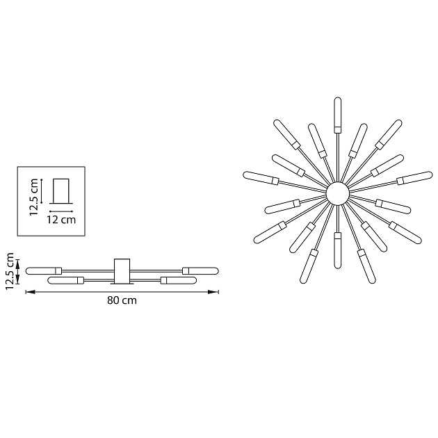 Потолочная люстра Lightstar Ragno 732183 изображение 2 Потолочная люстра Lightstar Ragno 732183 Фото № 2