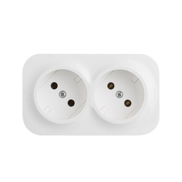 Розетка 2х2К Legrand Quteo 16A 250V белая 782231 Фото № 