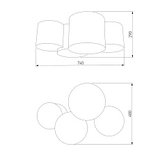Потолочный светильник TK Lighting 3446 Mona Black/Gold 2