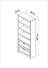 Стеллаж Шведский Стандарт Сириус 78х190 с 2 ящиками 2.02.07.110.1 3