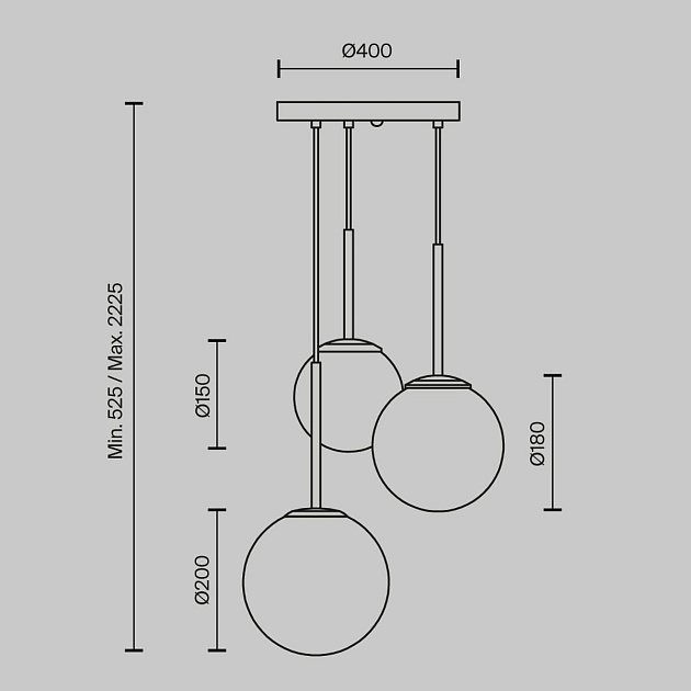 Подвесной светильник Maytoni Basic form MOD321PL-03G1 Фото № 3
