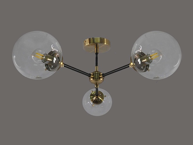 Потолочная люстра Elvan LU-208/3-E27-BkBaCl Фото № 5