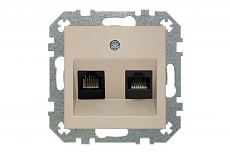 Розетка RJ45/RJ11 Liregus Retro кремовый омбре 29-138 1