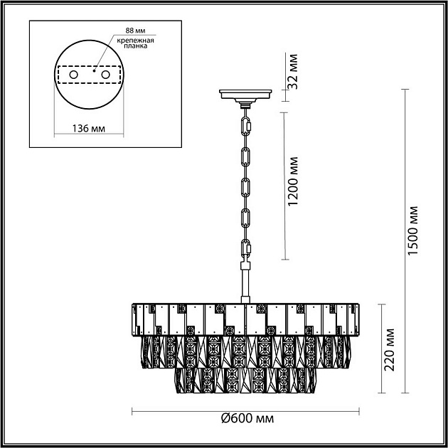 Подвесная люстра Odeon Light CHESSI 5076/12 Фото № 2