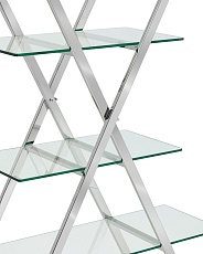 Стеллаж Stool Group Гейт прозрачное стекло сталь серебро EDCS-006 3