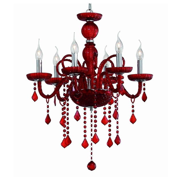 Подвесная люстра Ideal Lux Giudecca SP6 Rosso 027418 Фото № 