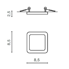 Встраиваемый светильник Azzardo Slim 9 Square AZ2830 1