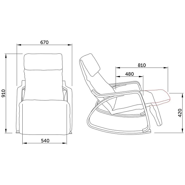 Кресло-качалка AksHome Smart серый ткань 66506 Фото № 2