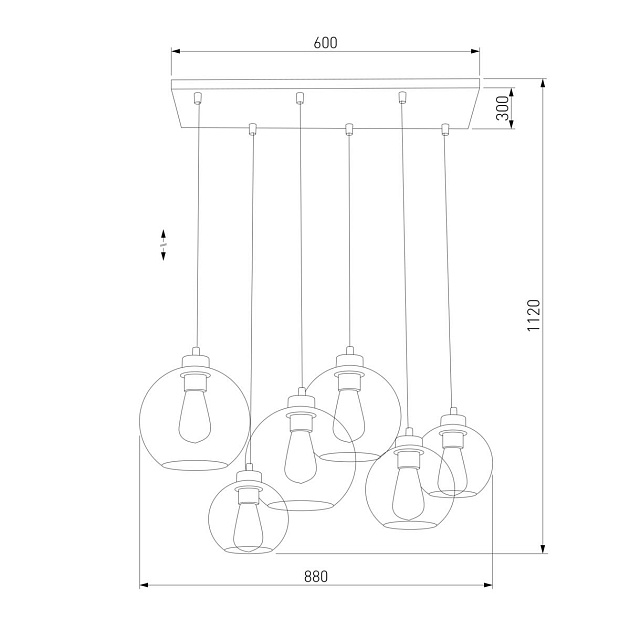 Подвесная люстра TK Lighting 2833 Cubus Фото № 2