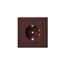 Розетка 2P+E Liregus Epsilon коричневый 28-136