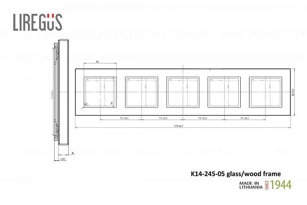 Рамка 5-постовая Liregus Epsilon сталь 28-2275 Фото № 2