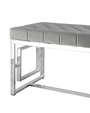 Банкетка Stool Group БРУКЛИН вельвет серый сталь серебро BENCH-012-GR 1