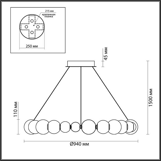 Подвесной светодиодный светильник Odeon Light Crystal 5007/45L Фото № 5