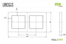 Рамка 2-постовая Liregus Epsilon белый 28-0422 1