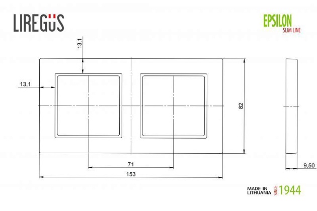 Рамка 2-постовая Liregus Epsilon белый 28-0422 Фото № 2
