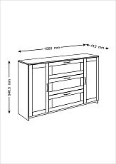 Тумба Шведский Стандарт Сириус 156х95 с 3 ящиками 2.02.03.290.3 3