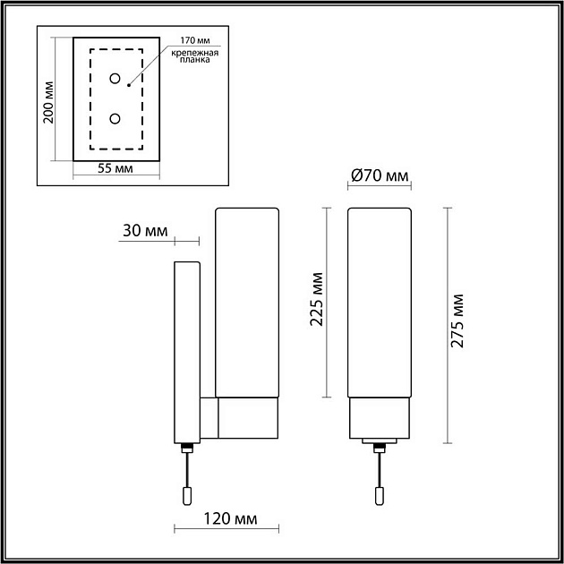 Подсветка для зеркал Odeon Light Drops Tingi 2660/1W Фото № 3