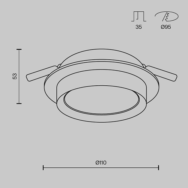 Встраиваемый светильник Maytoni Hoop DL086-GX53-RD-W Фото № 6