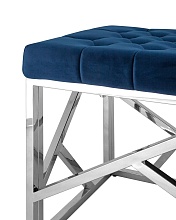 Банкетка Stool Group АРТ ДЕКО вельвет синий сталь серебро BENCH-016 1