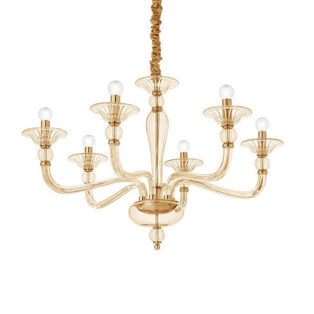 Подвесная люстра Ideal Lux Danieli SP6 Ambra 159942 Фото № 