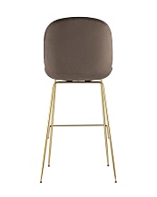 Барный стул Stool Group Турин со спинкой велюр коричневый золотые ножки 8329C VELVET BROWN 3