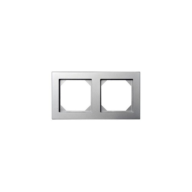 Рамка 2-постовая Liregus Epsilon серебро 28-187 Фото № 