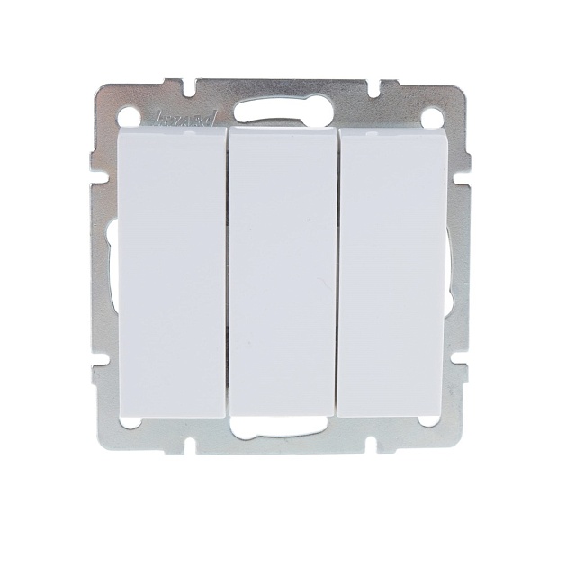 Выключатель тройной Lezard Rain белый 703-0288-109 Фото № 