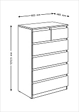Комод Шведский Стандарт Мальта 80х121 4+2 ящика 2.05.02.100.5 3