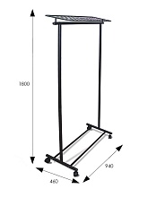 Гардеробная вешалка на колесах Мебелик М 9 001774 2