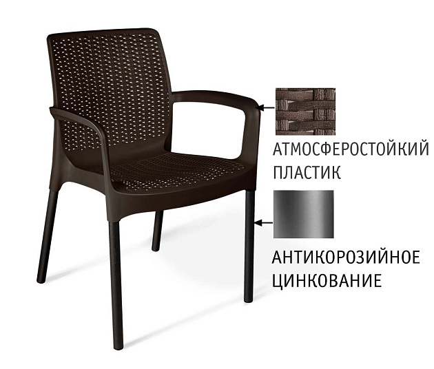 Садовое кресло Sheffilton SHT-S68 черно-коричневый/черный муар 4803229203 Фото № 5